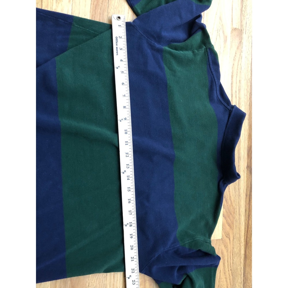 Polo Ralph Lauren Rugby Men's Shirt Long Sleeve Striped Logo XL Green Navy‎ - Picture 8 of 10